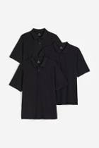 H & M - 3-pack Regular Fit Polo Shirts - Black