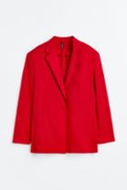 H & M - Oversized Twill Jacket - Red