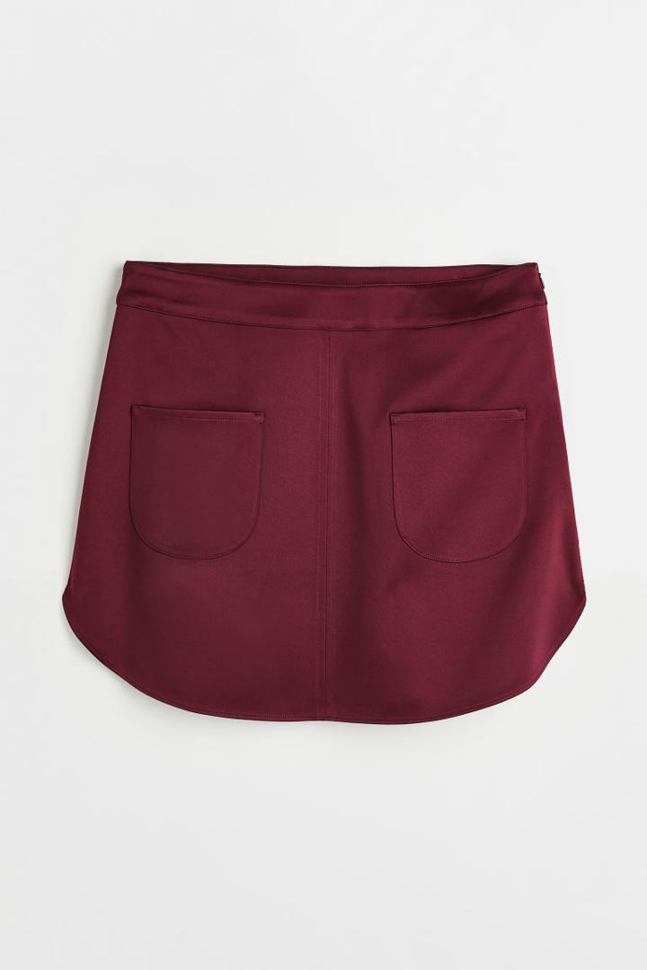 H & M - Satin Skirt - Red