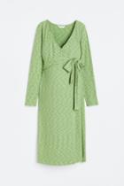 H & M - Mama Ribbed Wrap Dress - Green