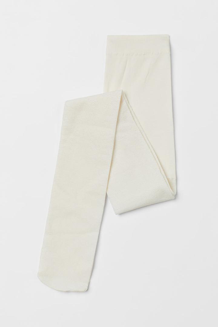 H & M - Glittery Tights - White