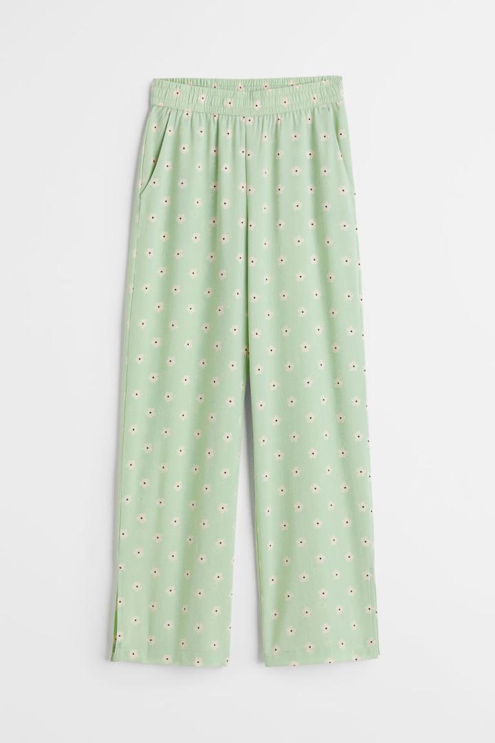 H & M - Wide-leg Pants - Green