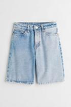 H & M - Loose Fit Denim Shorts - Blue