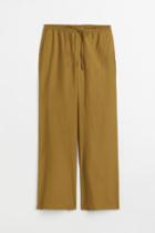 H & M - Wide-cut Satin Pants - Green