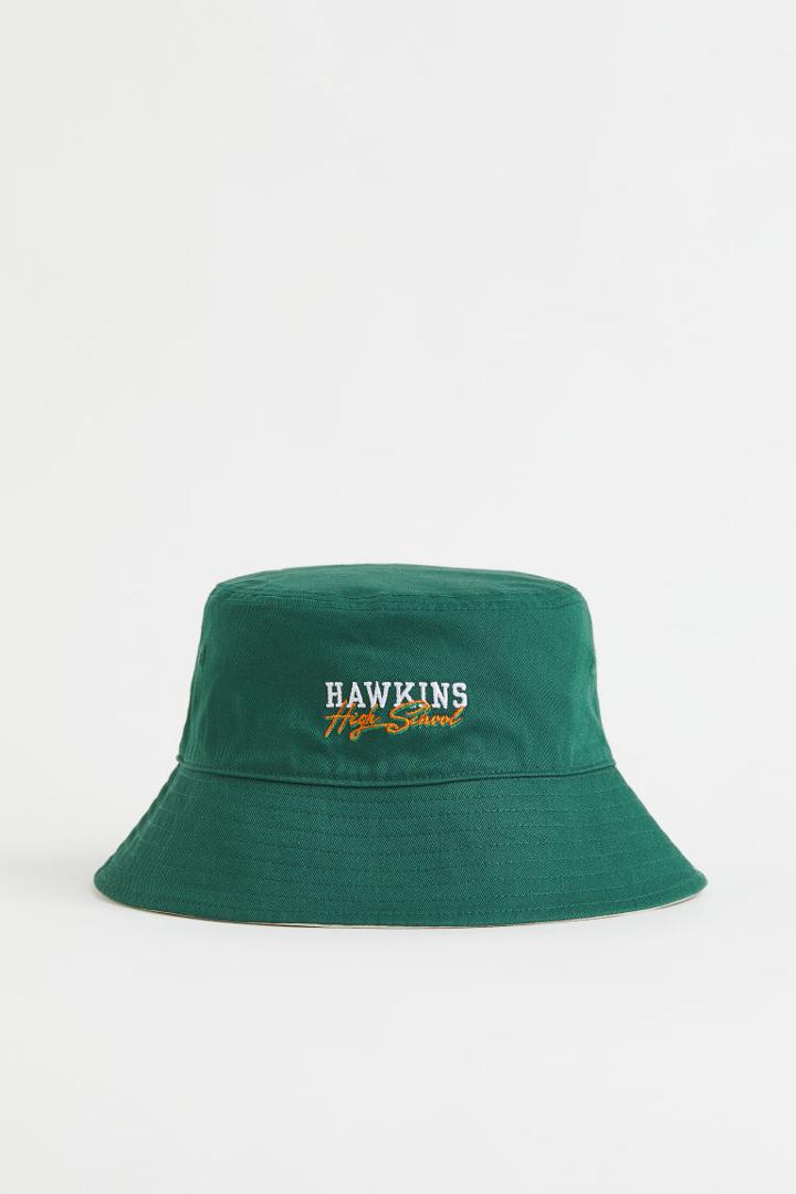 H & M - Reversible Cotton Bucket Hat - Green