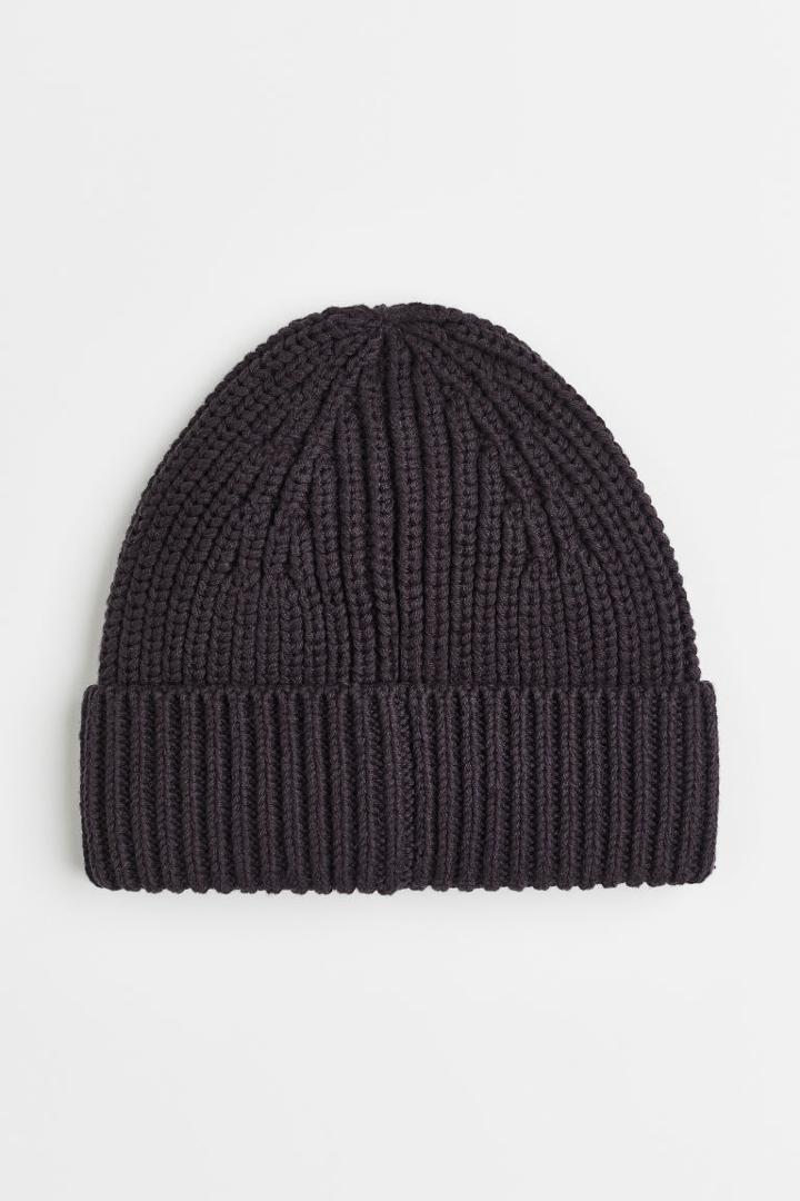 H & M - Knit Cotton Hat - Gray