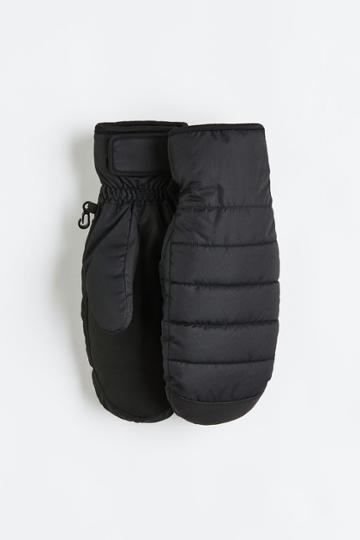 H & M - Thermolite Padded Mittens - Black