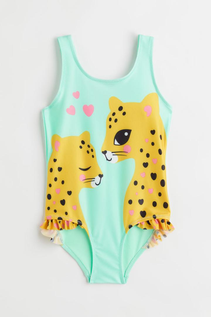 H & M - Printed Swimsuit - Green