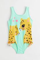 H & M - Printed Swimsuit - Green