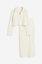 H & M - Mama 2-piece Top And Skirt Set - White