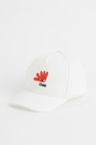 H & M - Embroidered-detail Cap - White
