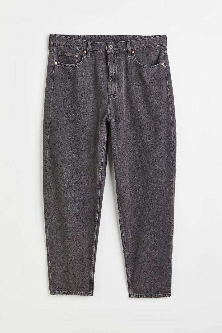 H & M - H & M+ Mom Loose-fit Ultra High Jeans - Gray