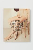H & M - 2-pack 20 Denier Tights - Beige