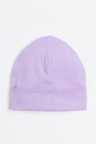 H & M - Ribbed Jersey Hat - Purple