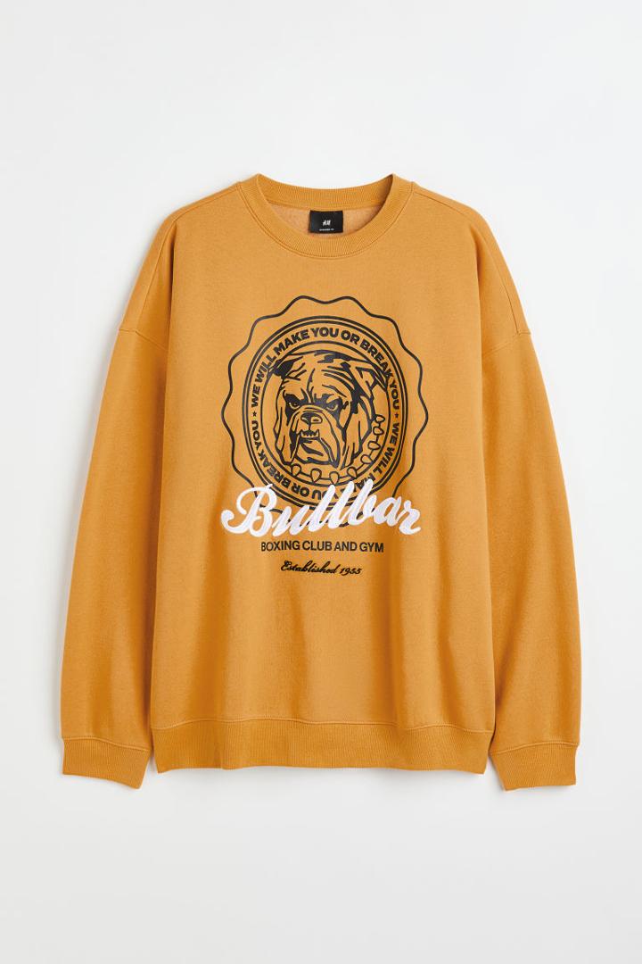 H & M - Oversized Fit Sweatshirt - Yellow