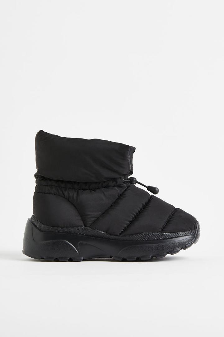 H & M - Padded Sneaker-style Boots - Black