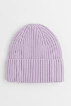 H & M - Rib-knit Cotton Hat - Purple
