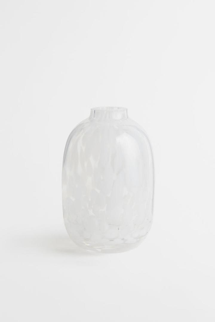 H & M - Patterned Mini Vase - White