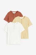H & M - 3-pack Henley Shirts - Orange