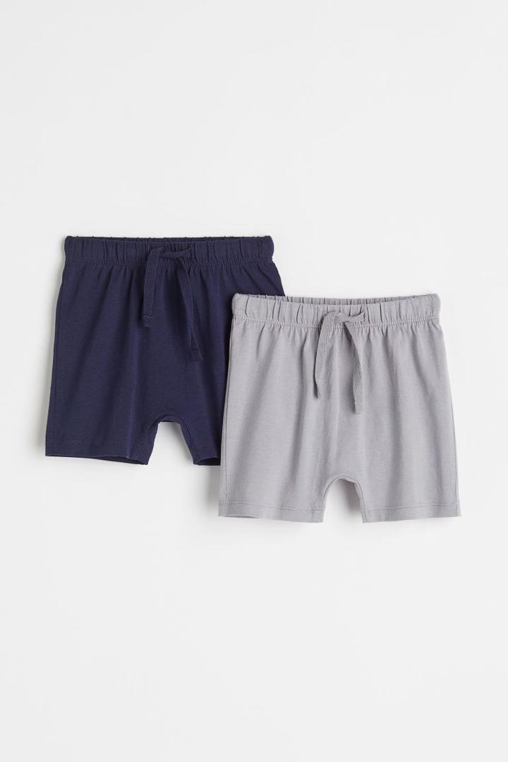 H & M - 2-pack Cotton Shorts - Blue