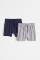 H & M - 2-pack Cotton Shorts - Blue