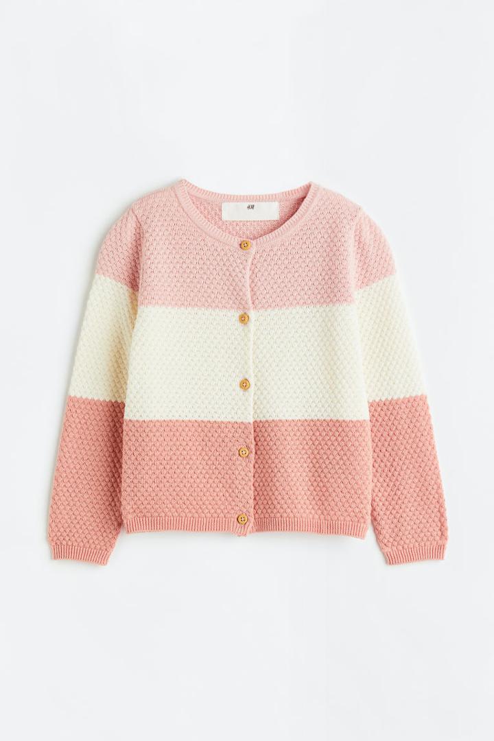 H & M - Textured-knit Cotton Cardigan - Orange