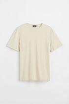 H & M - Regular Fit Linen-blend T-shirt - Beige