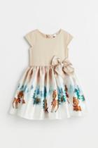 H & M - Flared-skirt Dress - Beige
