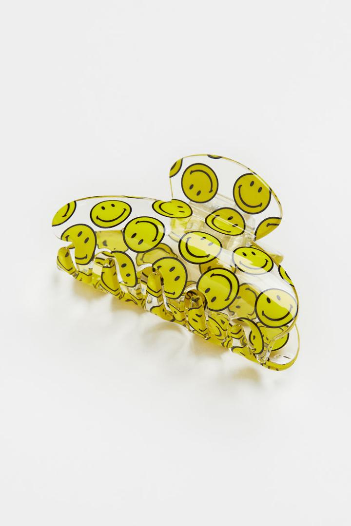 H & M - Printed Hair Claw - Yellow