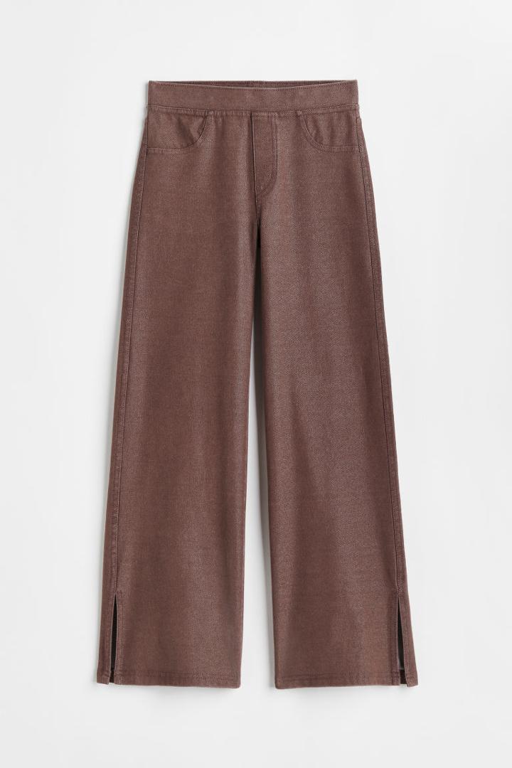 H & M - Wide Fit Pants - Brown