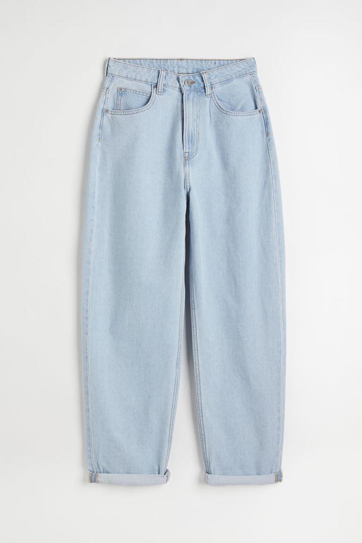 H & M - 90s Baggy Ultra High Waist Jeans - Blue