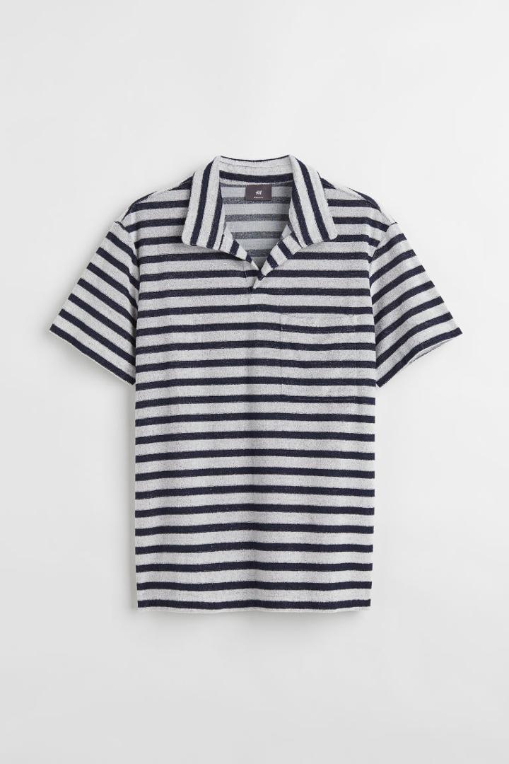 H & M - Regular Fit Terry Shirt - White