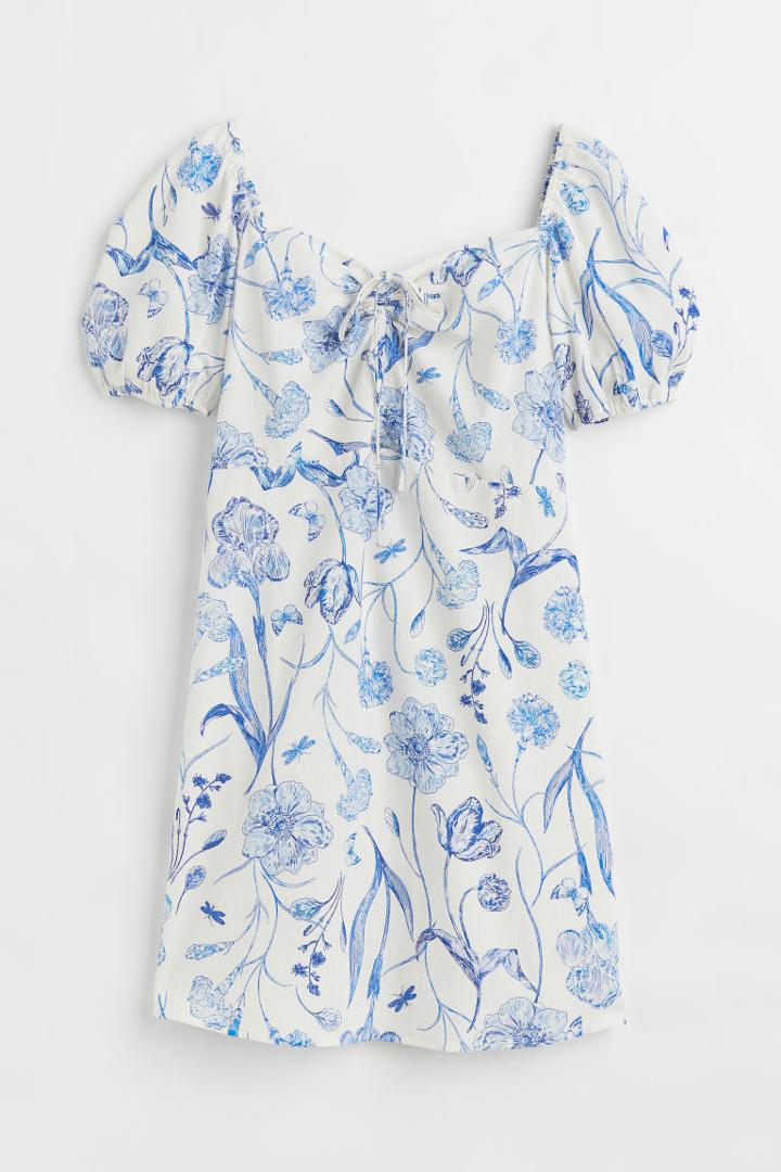 H & M - H & M+ Puff-sleeved Dress - Beige