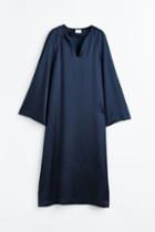 H & M - Silk-blend Tunic Dress - Blue