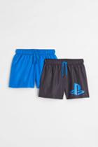 H & M - 2-pack Printed Swim Shorts - Black