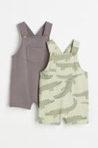 H & M - 2-pack Romper Suits - Yellow