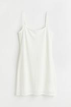 H & M - Crochet-look Jersey Dress - White