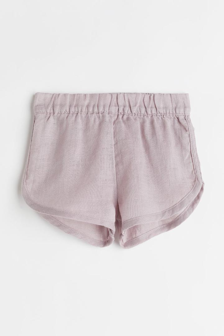 H & M - Linen Shorts - Purple