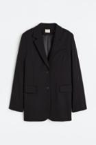 H & M - Single-breasted Wool-blend Jacket - Black