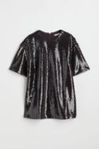 H & M - Sequined Top - Brown