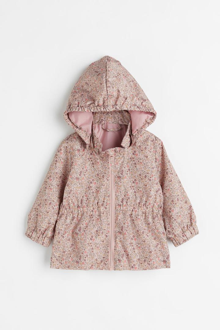 H & M - Hooded Patterned Jacket - Pink