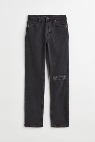 H & M - Vintage Straight High Jeans - Black