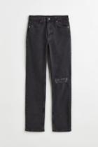 H & M - Vintage Straight High Jeans - Black