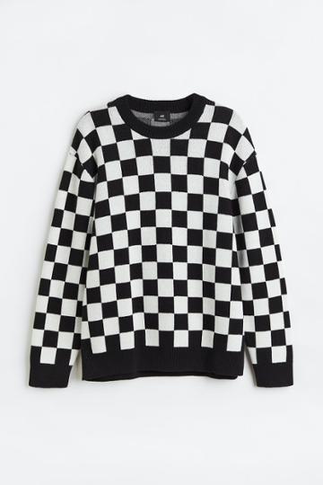 H & M - Oversized Fit Cotton Sweater - Black