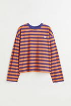 H & M - Long-sleeved Printed Top - Orange