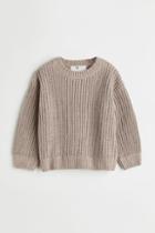 H & M - Knit Chenille Sweater - Brown