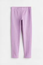 H & M - Leggings With Brushed Inside - Purple
