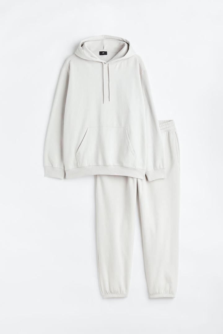 H & M - 2-piece Relaxed Fit Sweatshirt Set - Brown