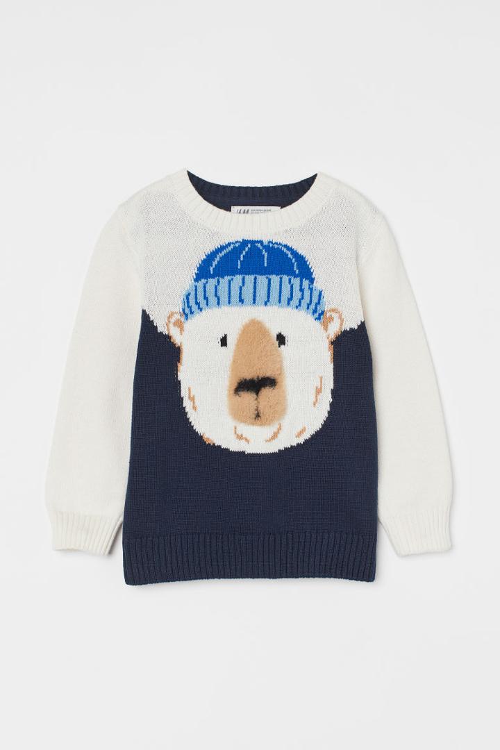 H & M - Christmas-motif Sweater - White