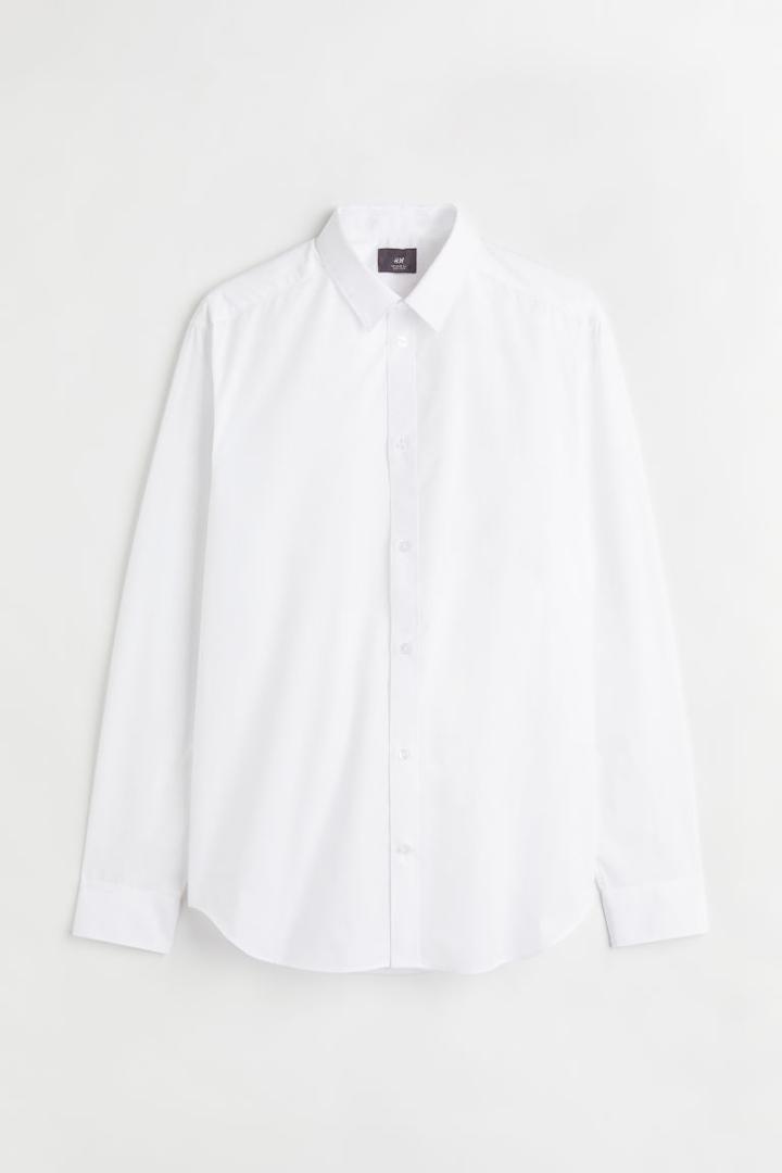 H & M - Regular Fit Easy-iron Shirt - White